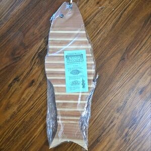 California Redwood Handcrafted 19.5" Fish Wood Wind Spinner Weather Resistant
